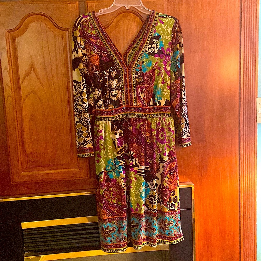 ECI dress from Nordstrom. Size XXL- ties in the back. Polyester/Spandex